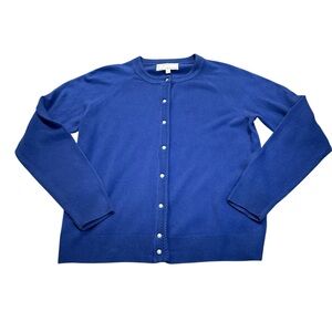 3/$15 DEBBIE MORGAN cardigan with faux pearl buttons